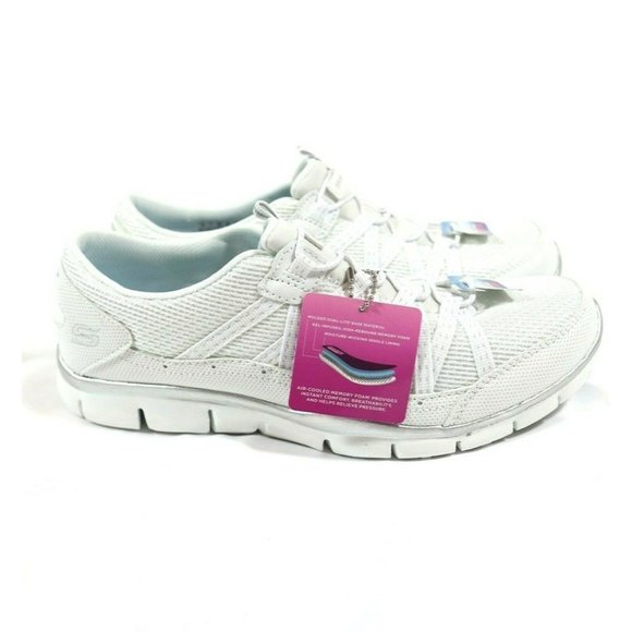 Skechers Womens Gratis Strolling White Silver - Picture 4 of 7